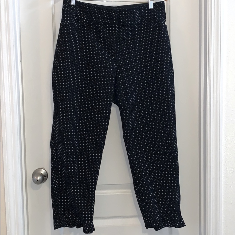 Lane Bryant Allie polka dot ruffled hem pant. 24
